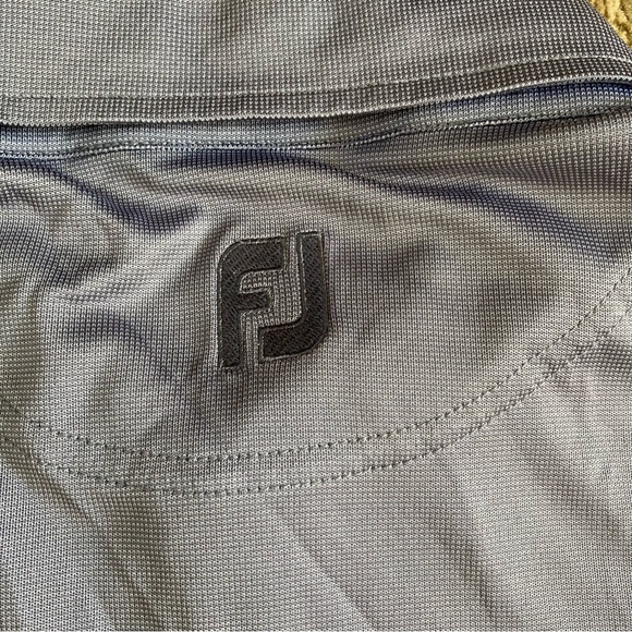 Footjoy Jacquard Golf Polo Shirt Short Sleeve Grey Orange Stripe Men's Sz XL - Picture 5 of 9